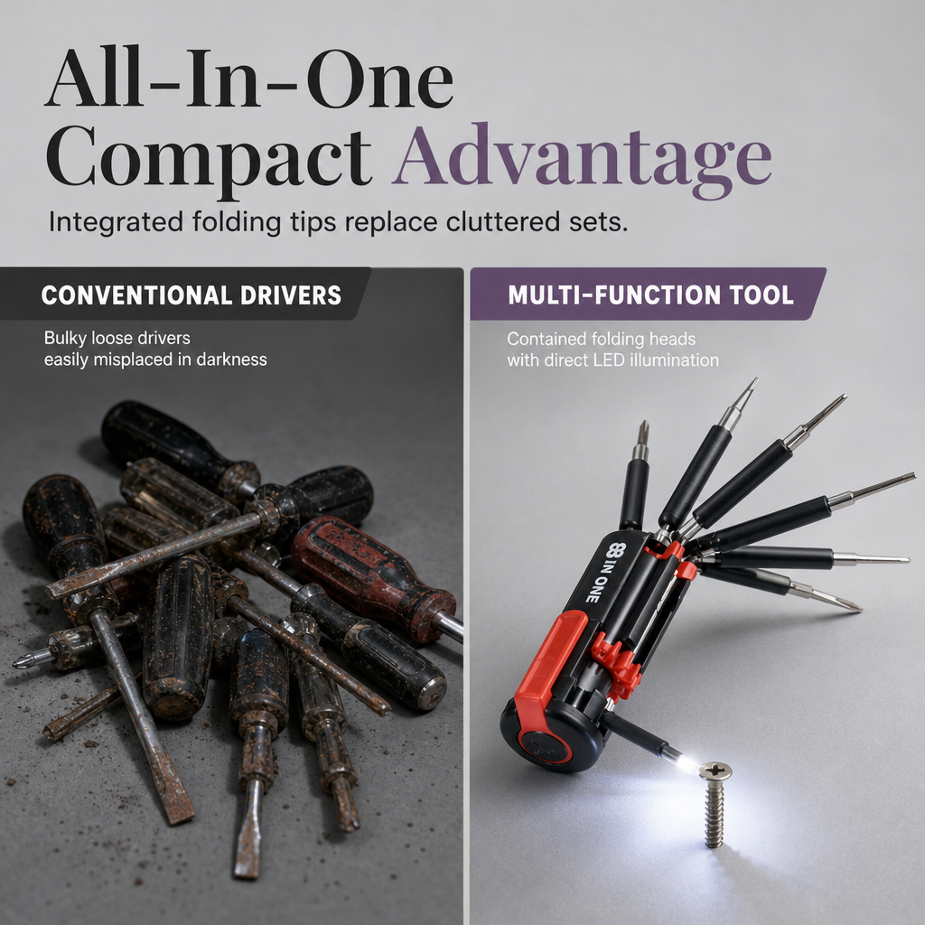 ⏳Time-Limited Special ⏰ Folding Multi-Bit Screwdriver with LED