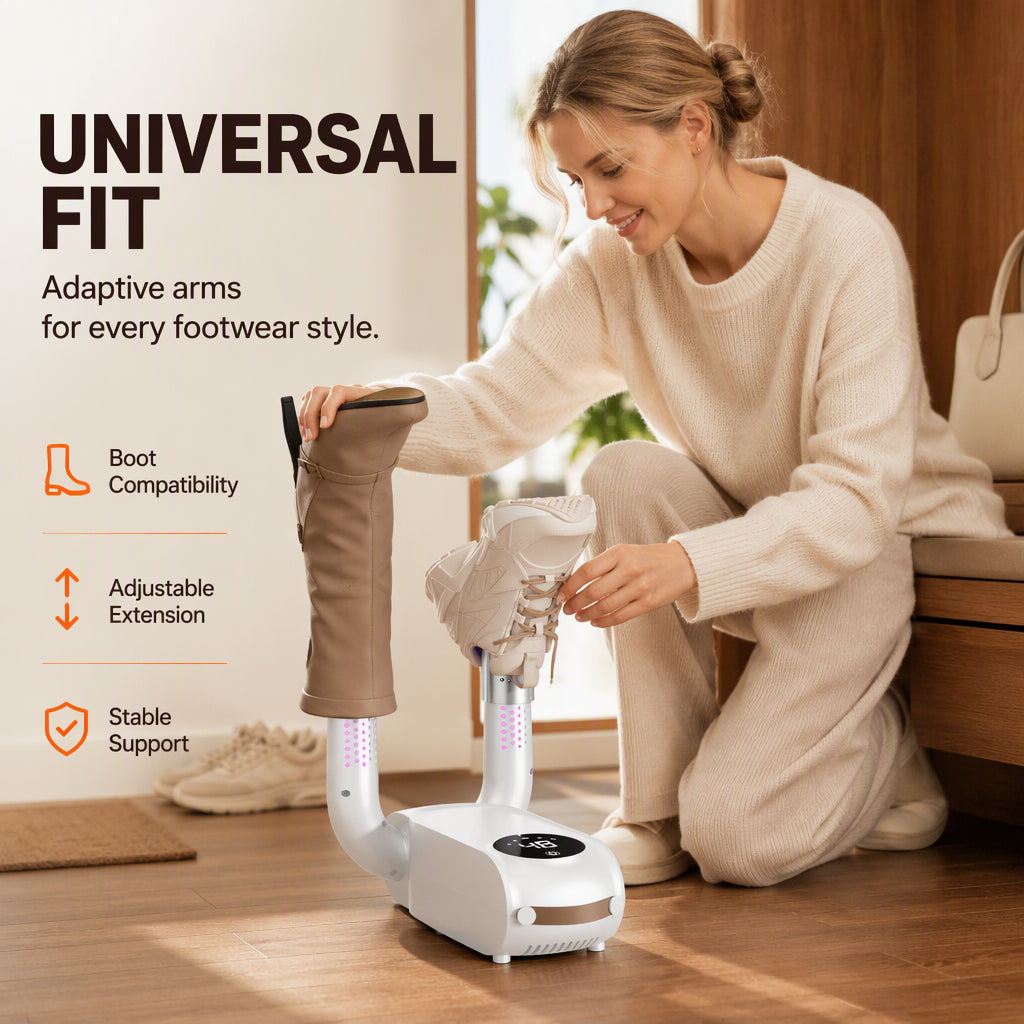 Foldable Shoe Dryer with Smart Timer and UV Light
