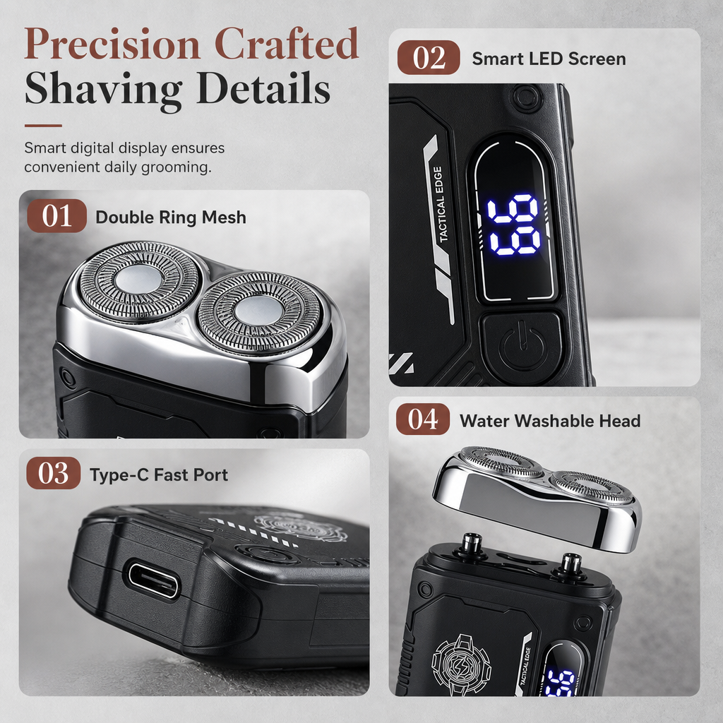Mini Portable Electric Dual Head Shaver for Men