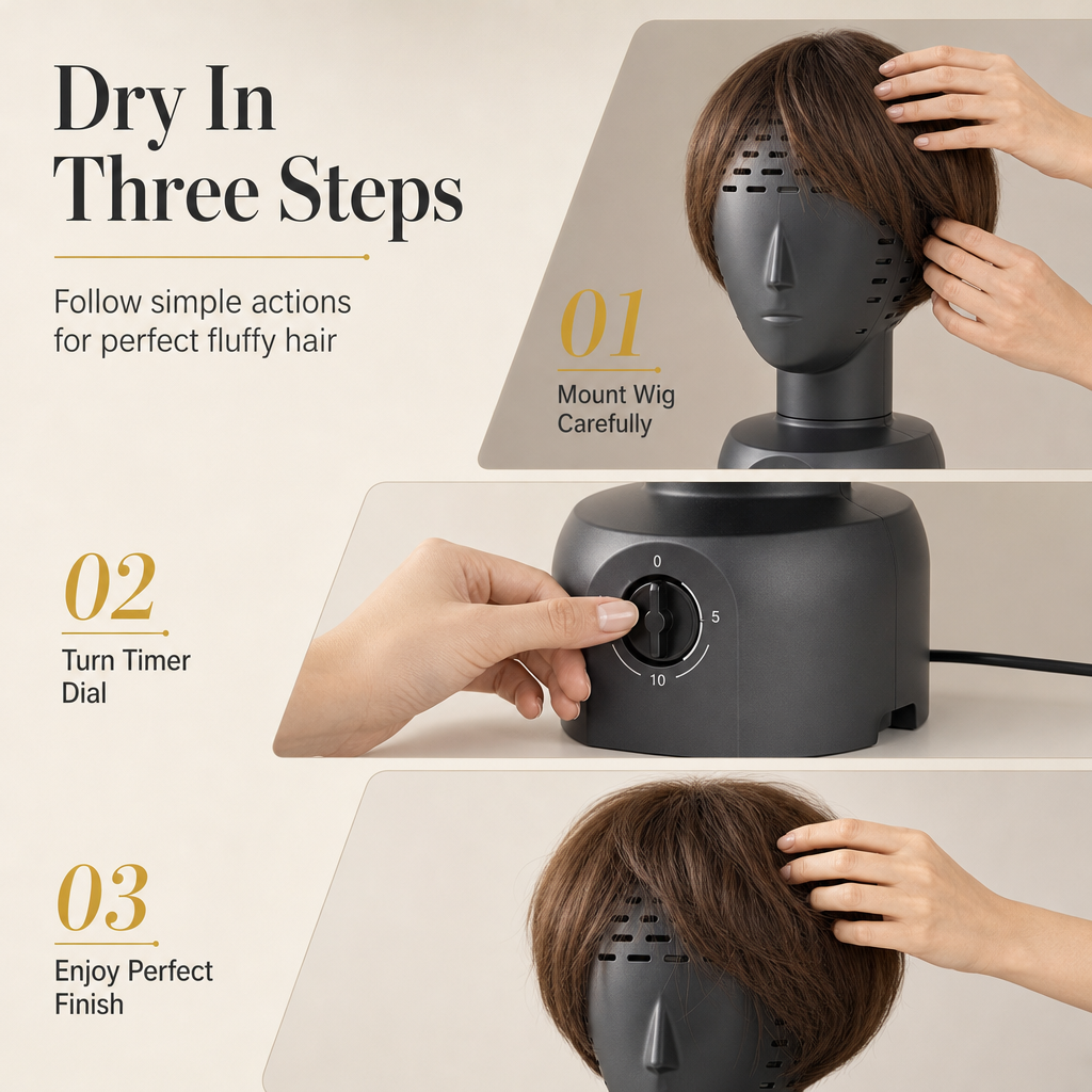 Mannequin Head Wig Dryer Stand with Hair Dryer Holder
