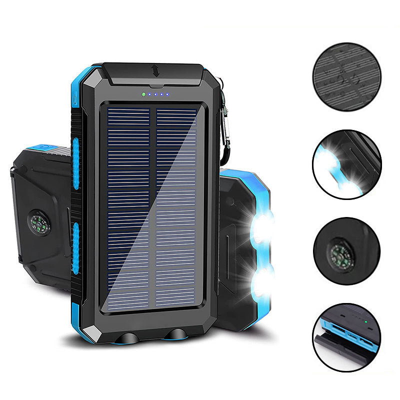Solar Power Bank with LED Flashlight