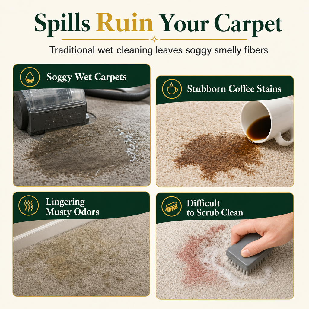 No-Rinse Carpet Stain and Oil Remover Foam Cleaner
