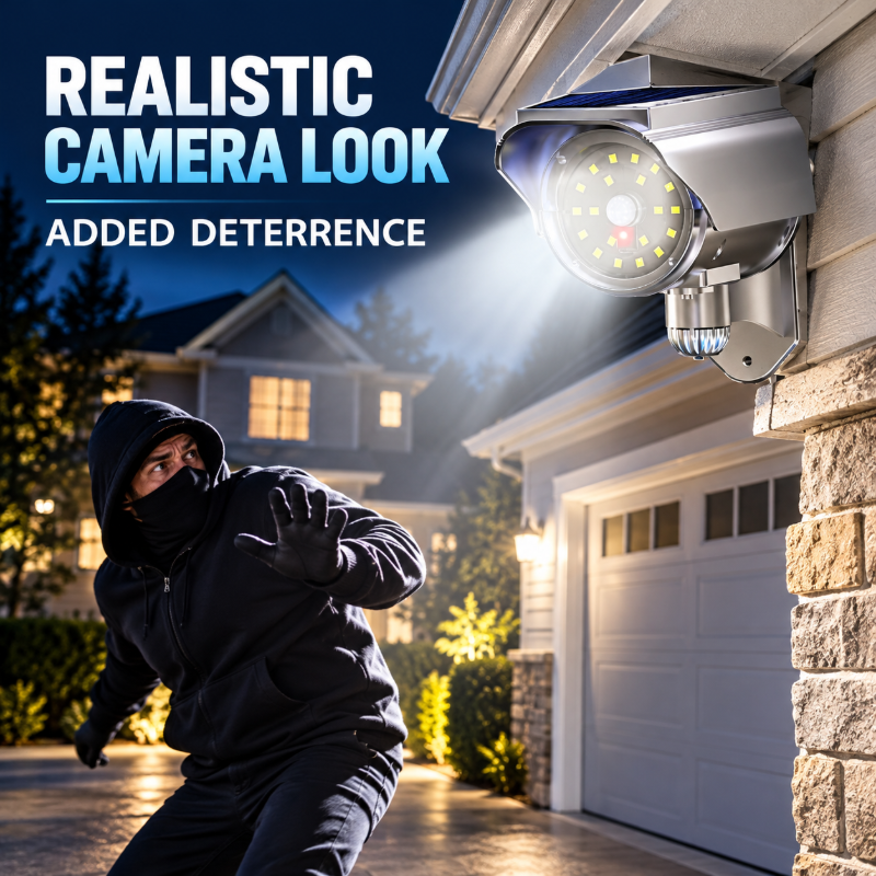 Solar Motion Sensor Security Light with Voice Alarm