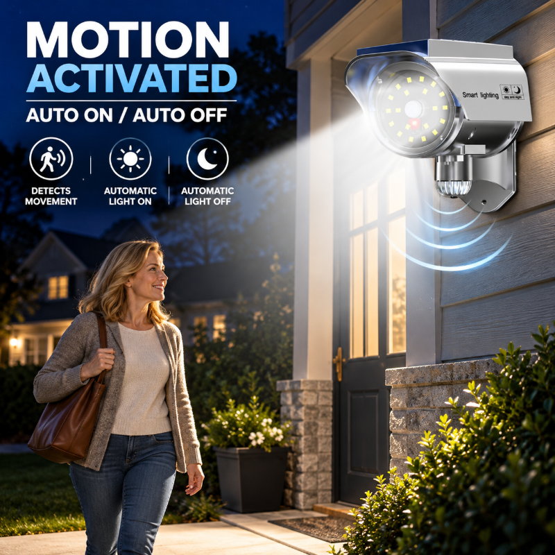 Solar Motion Sensor Security Light with Voice Alarm
