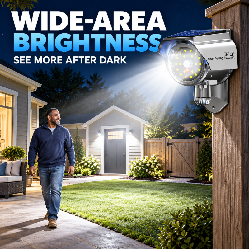 Solar Motion Sensor Security Light with Voice Alarm
