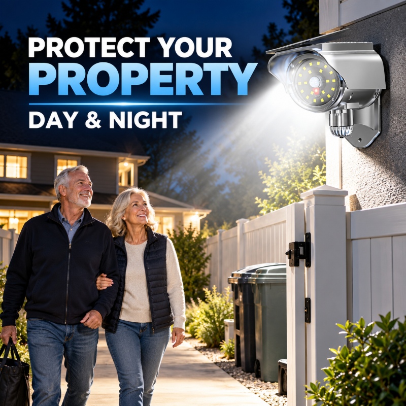 Solar Motion Sensor Security Light with Voice Alarm