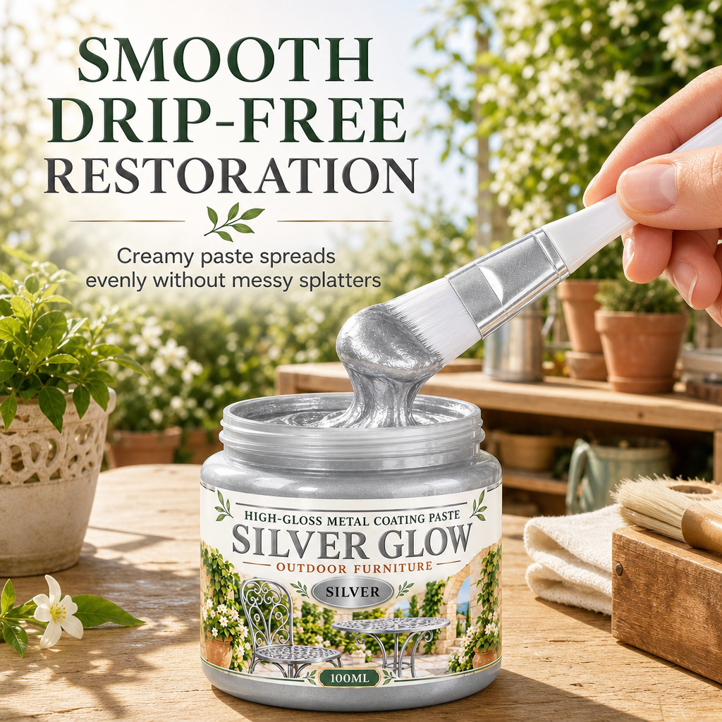 Silver Metal Touch Up Paste with Brush for Outdoor Furniture