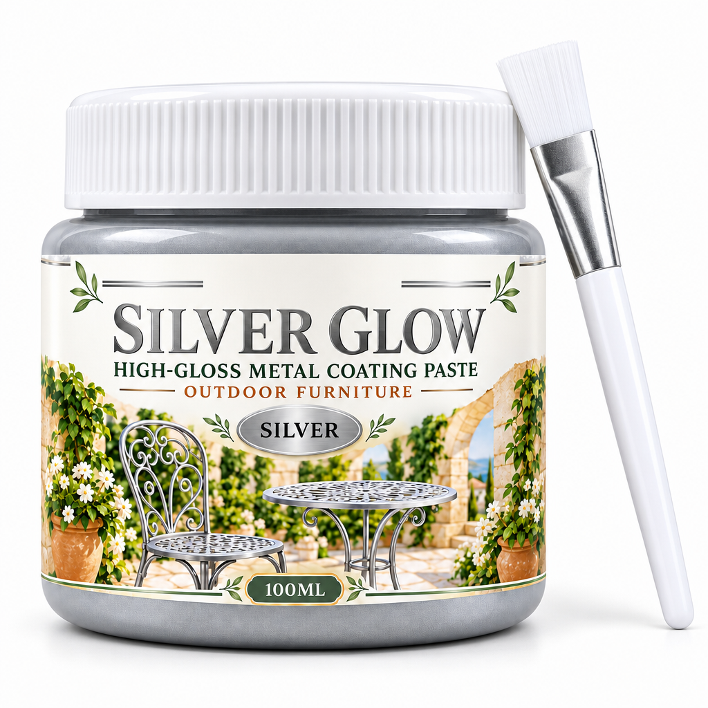 Silver Metal Touch Up Paste with Brush for Outdoor Furniture