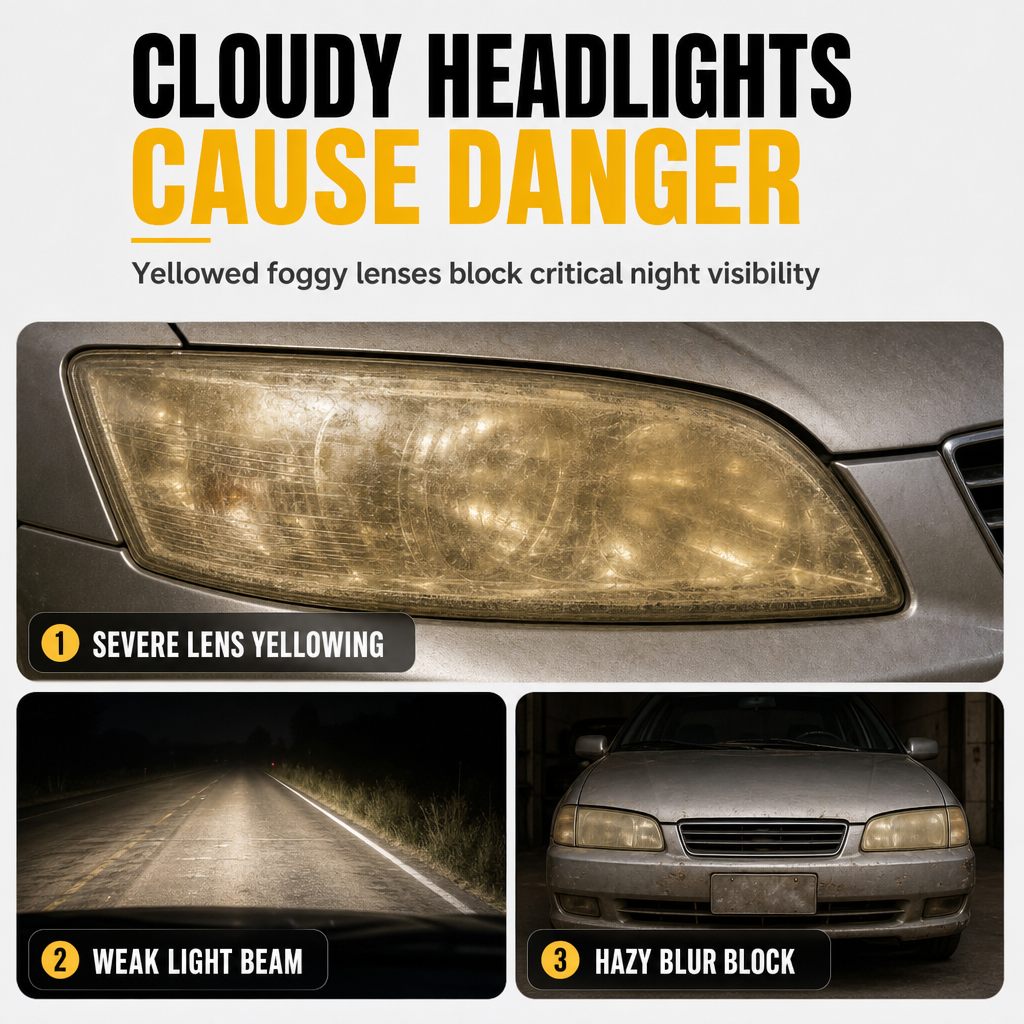 Car Headlight Restoration Spray for Car Light Repair and Renovation