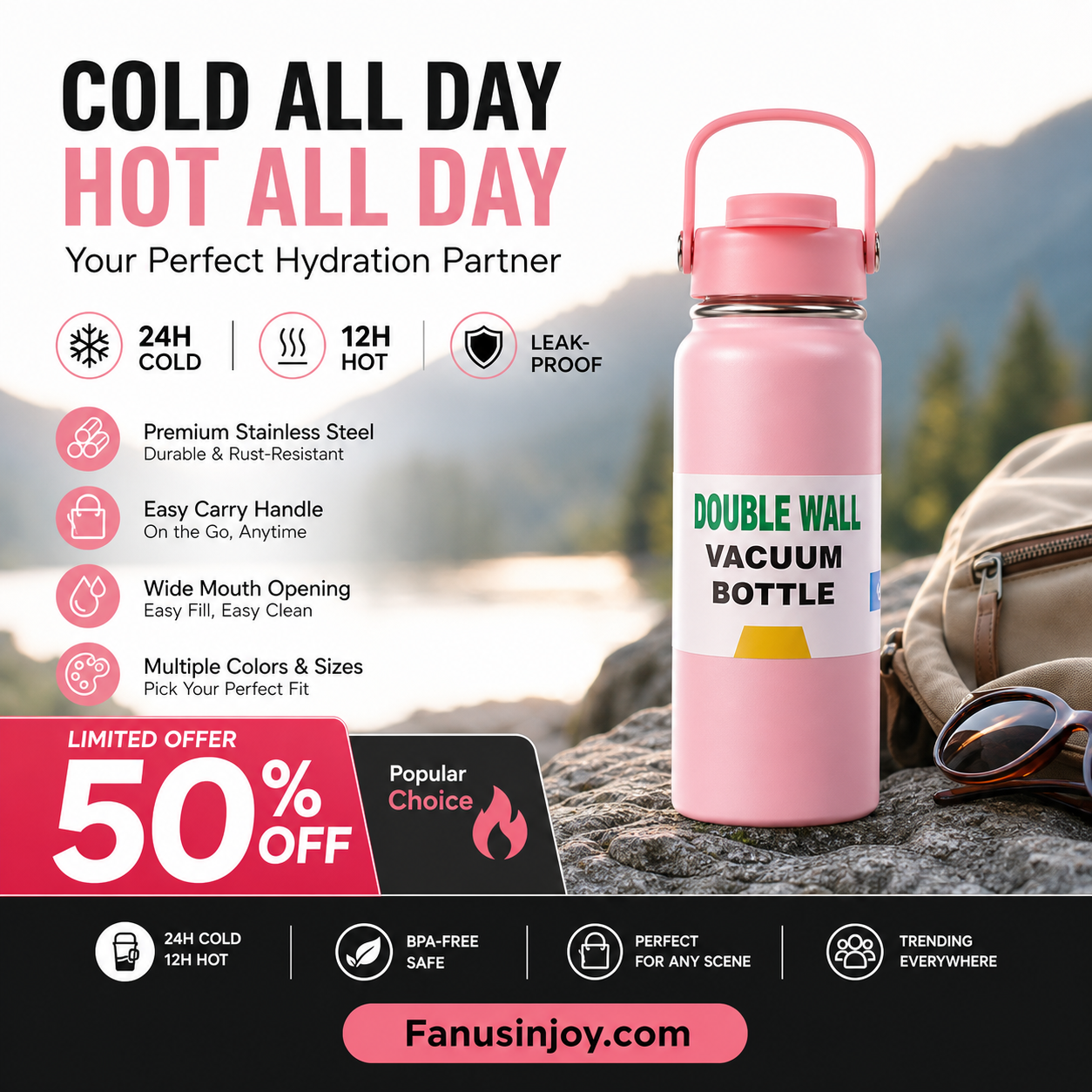 💥Limited Time 50% Off! ❄️Portable heat preservation you can hold! 🔥Premium Stainless Steel Insulated Tumbler