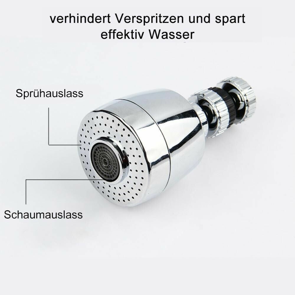 360-degree rotatable connection nozzles for faucets, ABS, or metal