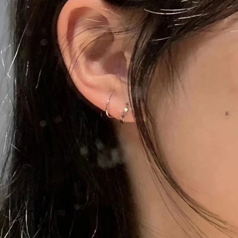 [ideal gift for her ]  Minimalist Geometric Spiral Hoop Earrings