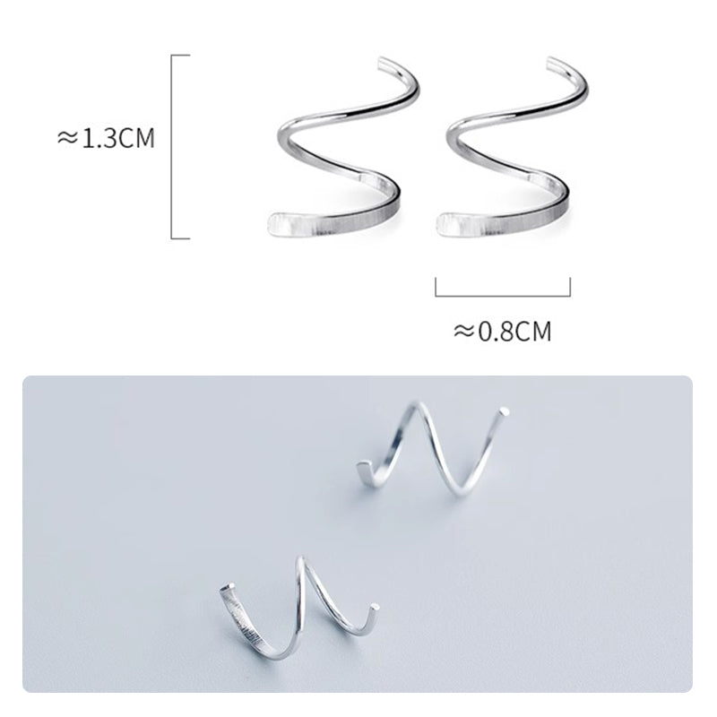[ideal gift for her ]  Minimalist Geometric Spiral Hoop Earrings