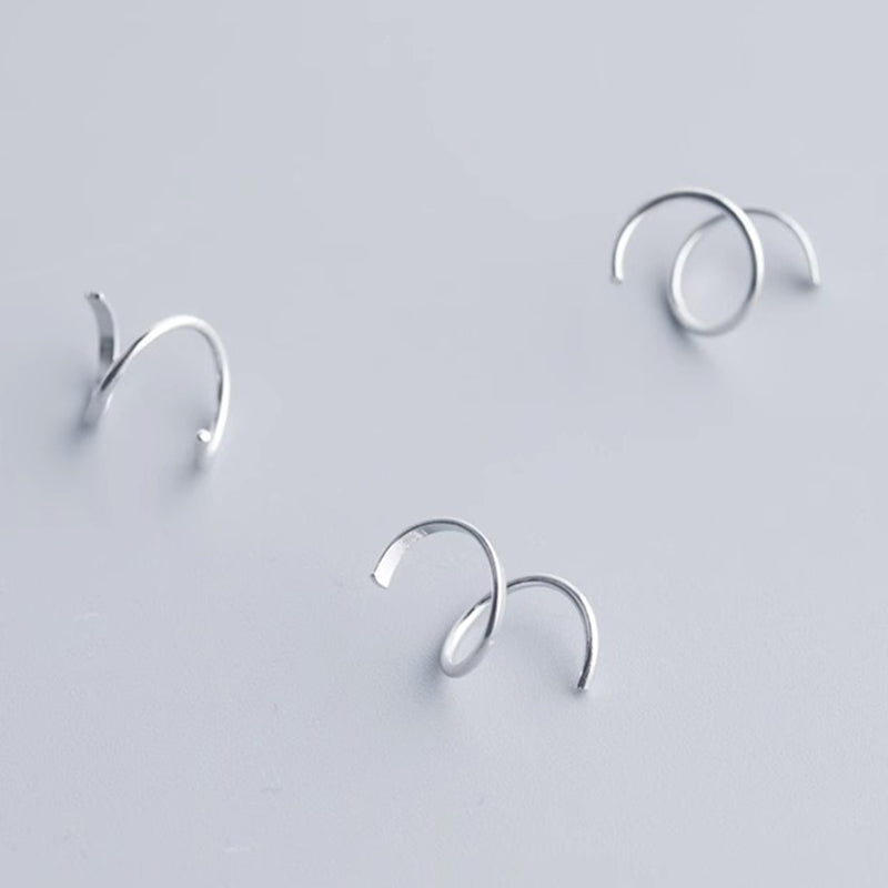 [ideal gift for her ]  Minimalist Geometric Spiral Hoop Earrings