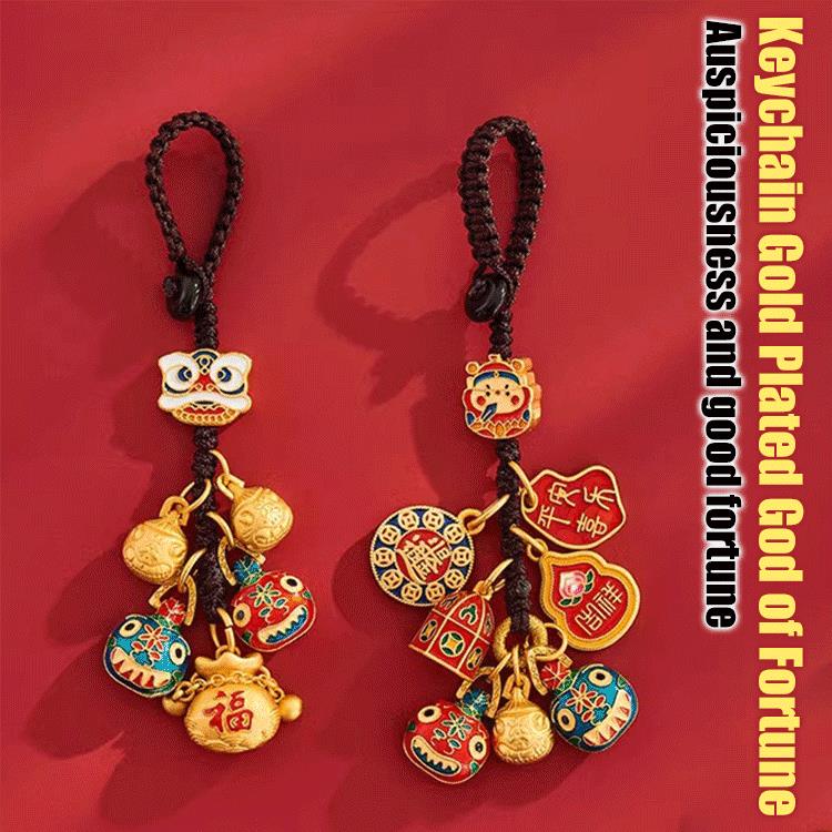 Gold Plated Keychain God of Wealth